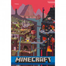 POSTER MINECRAFT WORLD 91X61CM - Posters au prix de 6,99 €